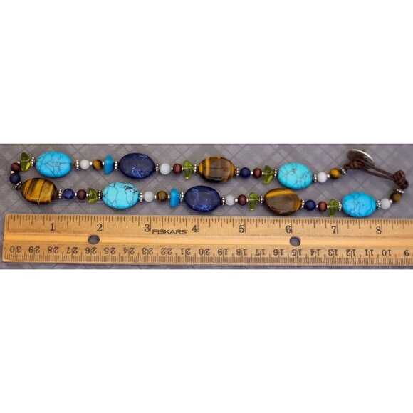 18 inch, Vintage Bohemian Stone Beads Elegant Beaded Necklace - G50 - Picture 3 of 3